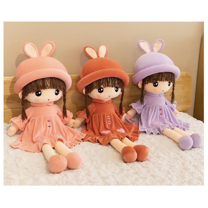 Gấu Bông Búp Bê Mặc Váy Nỉ Nhung - Đồ Chơi Cao Cấp Cho Bé