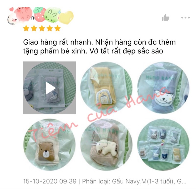 TẤT 3D BÉ⚡CHỐNG TRƠN, LOẠI 1⚡️HÌNH THÚ CỰC ĐẸP NEMO BABY CHO BÉ