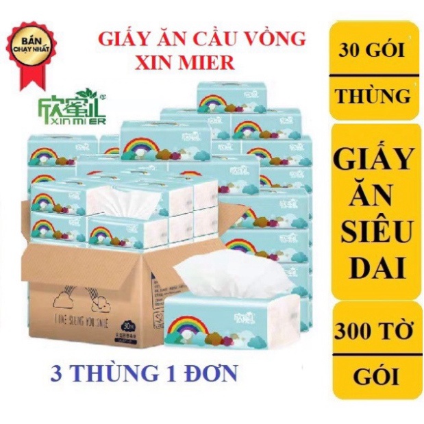 30 GÓI GIẤY ĂN GẤU TRÚC/ GIẤY ĂN CẦU VỒNG XIN MIER SIÊU DAI (LH3) (TT65)