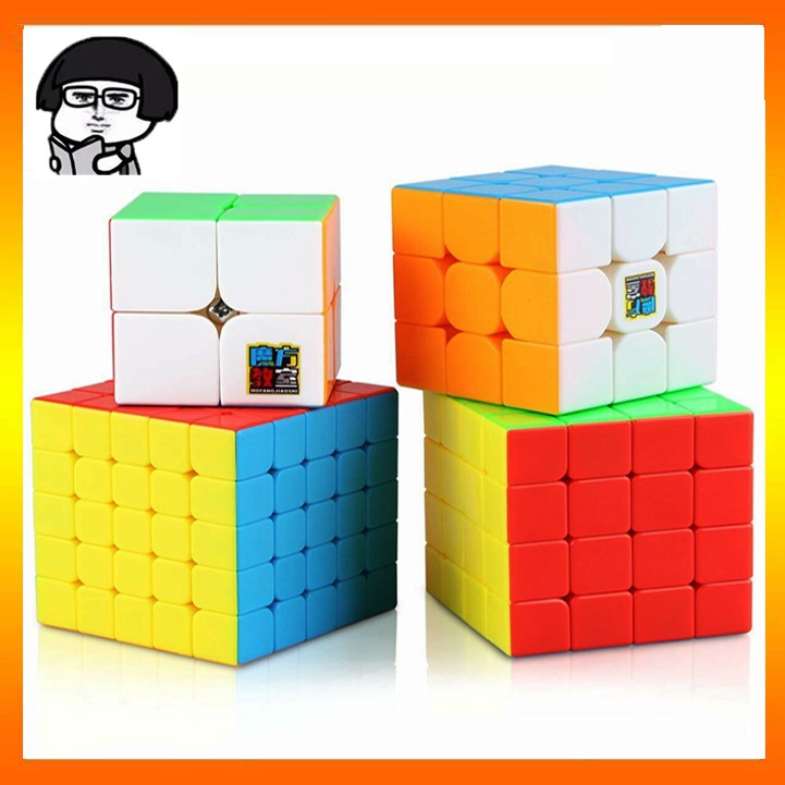 Combo 4 Rubik 2x2 3x3 4x4 5x5 Không Viền Stickerless - Hàng Cao Cấp, Xoay Cực Trơn, Cực Mượt