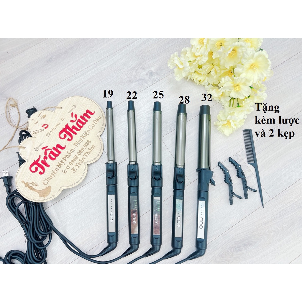 Máy uốn tóc xoăn lọn cao cấp chỉnh nhiệt chuẩn salon tóc xoay trục 360 độ