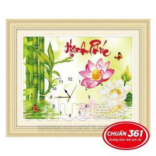 tranh thêu 5d đồng hồ hạnh phúc 56705