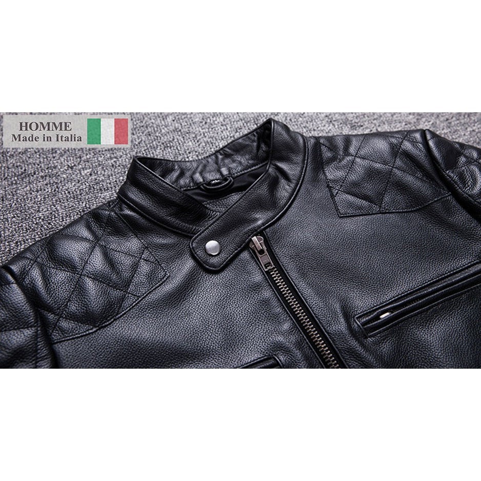 Áo khoác da Homme de Monaco - Leather Jacket Shoulder Padding for Men