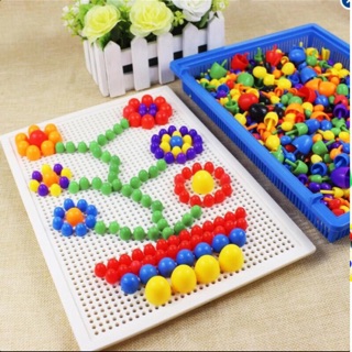Đồ chơi trẻ em giá rẻ,Bộ xếp hình sáng tạo loại 296 đinh nấm cho bé
