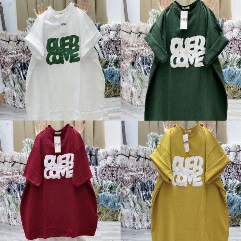 [Rẻ Vô Địch] Áo Thun Cotton Khô 3158 Form Rộng Tay Lõ Unisex OUERCOME