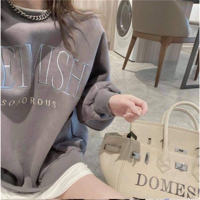 [Rẻ Vô Địch] Áo swt nỉ cổ tròn cotton tay bồng ------- ÁO NỈ PHỐI HEIMISH | BigBuy360 - bigbuy360.vn