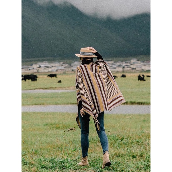 Khăn choàng boho dạ dày mùa đông