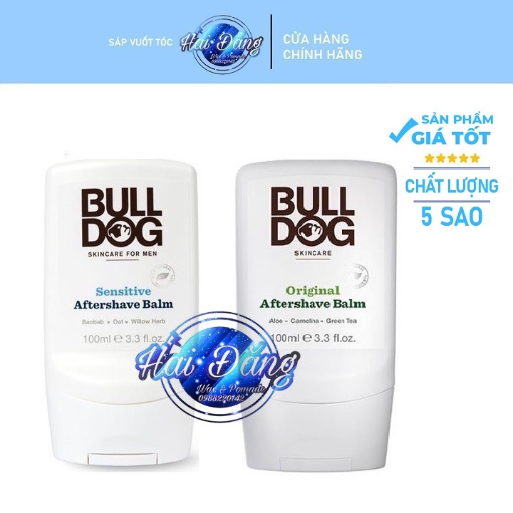 [ Chính Hãng UK ] Kem dưỡng râu &amp; da sau cạo râu Bulldog Aftershave Balm  | Original Sensitive cho da thường và nhạy cảm
