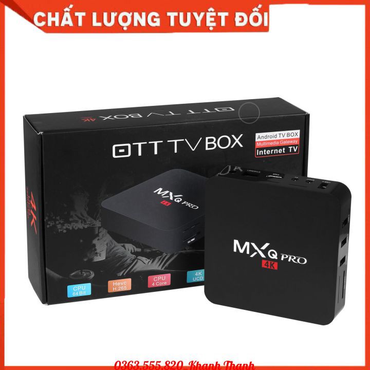 Android TV BOX MXQ (Rockchip SK329/1G/8G) - Hộp chuyển đổi TV thường thành TV thông minh Android MXQ PRO 4k Android 7.1