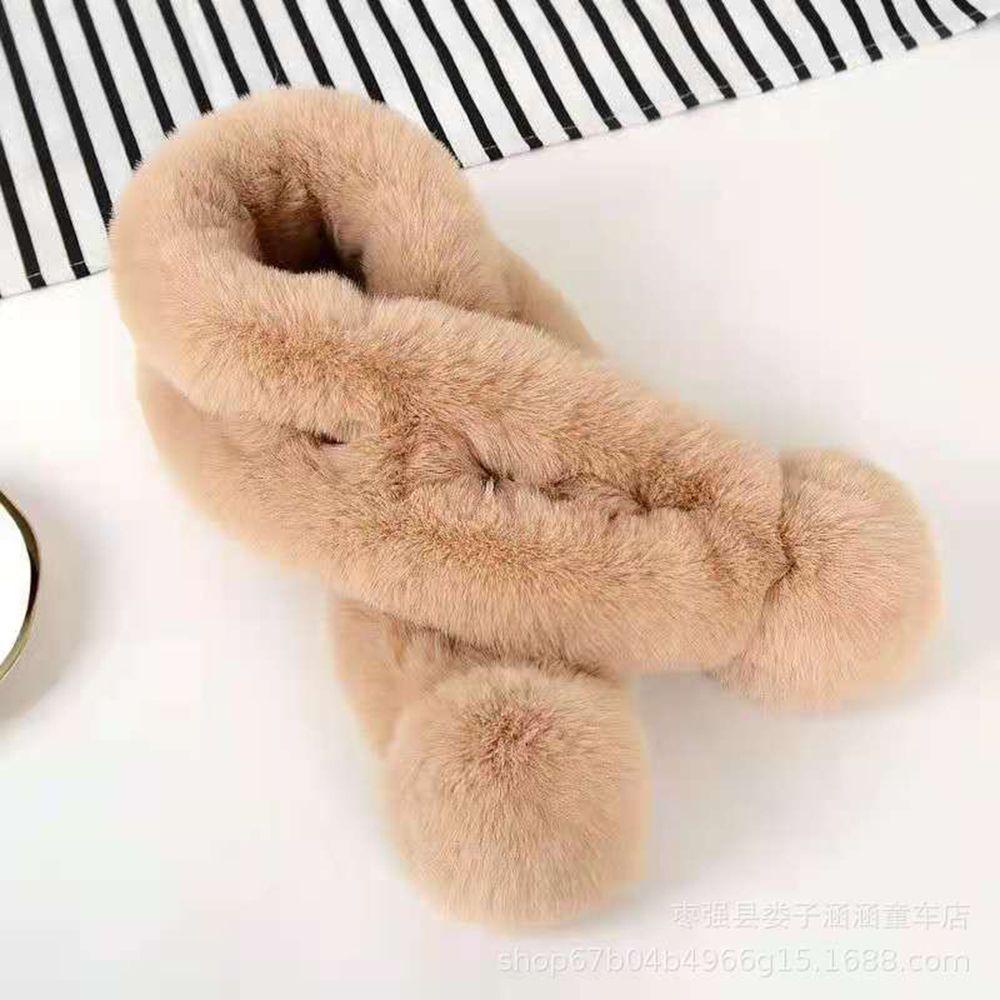 JUNE Khăn Choàng Lông Thỏ Màu Sắc Nhã Nhặn Thời Trang