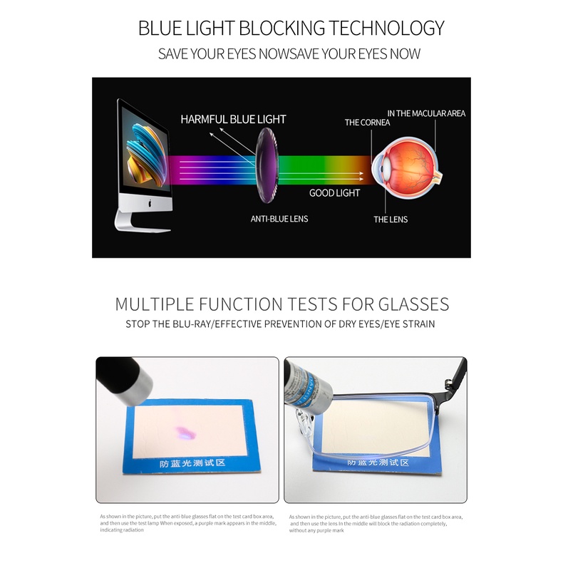 Kính đọc sách chất lượng cao chống ánh sáng xanh nam
