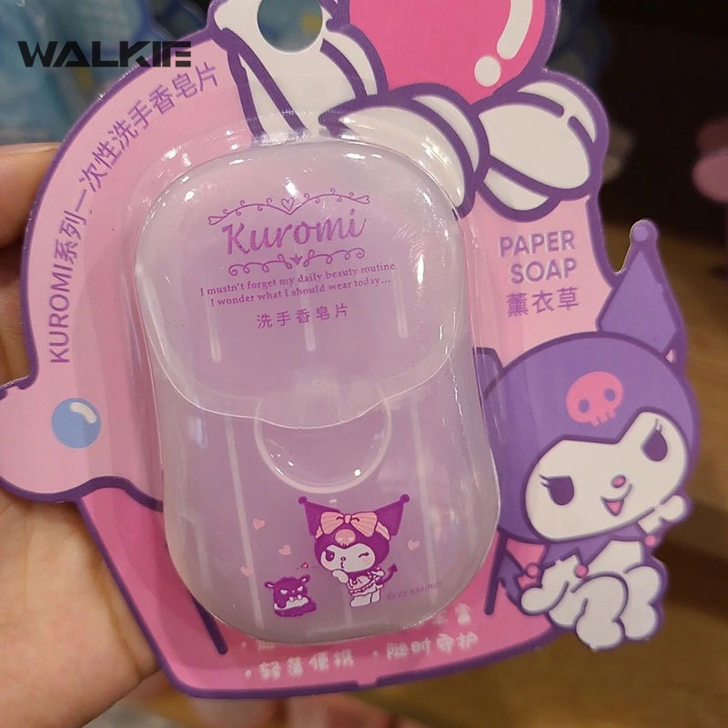 Set 50 Xà Phòng Giấy Hình Cinnamoroll Melody KT Nhỏ Gọn Dùng Một Lần