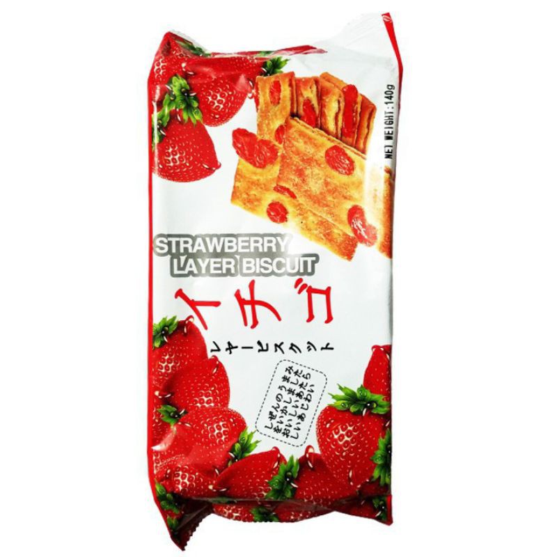 Bánh quy Nhật Layer Biscuit vị dâu, vị dứa, vị nho 140g
