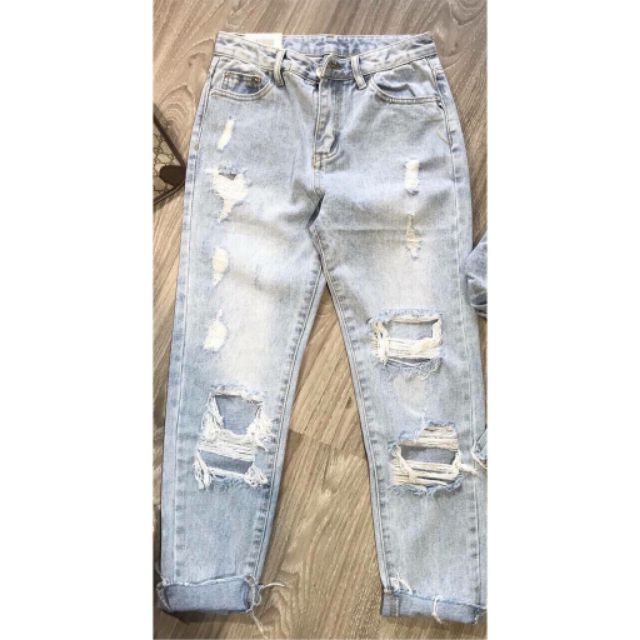 Quần baggy jean rách xanh bạc hot hit | BigBuy360 - bigbuy360.vn