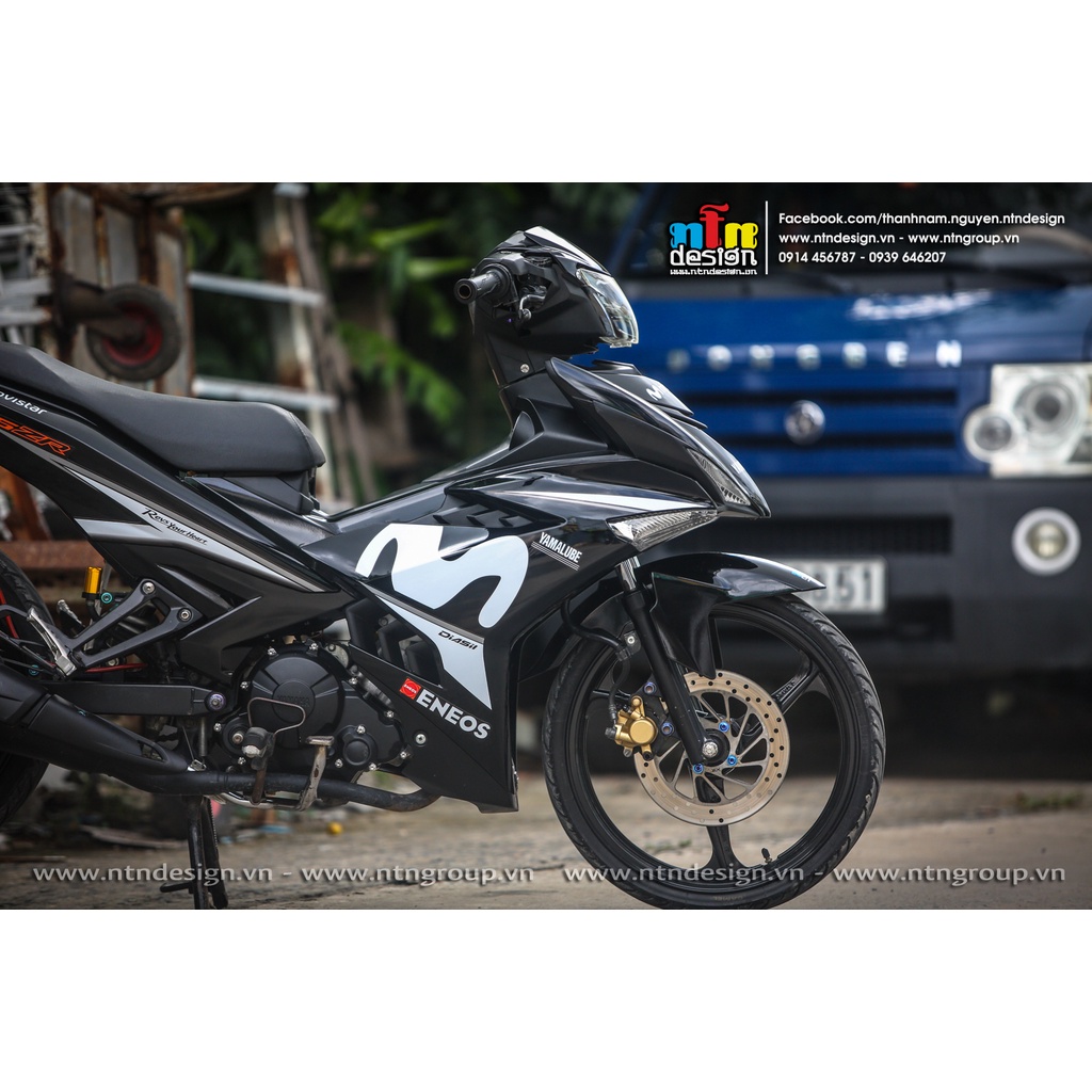 Tem rời Exciter 150 Movistar đen trắng