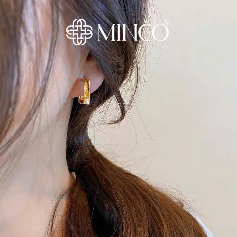 Bông tai nữ Minco Accessories hình vuông sang chảnh khuyên tai basic phụ kiện trang sức thời trang đẹp BT224