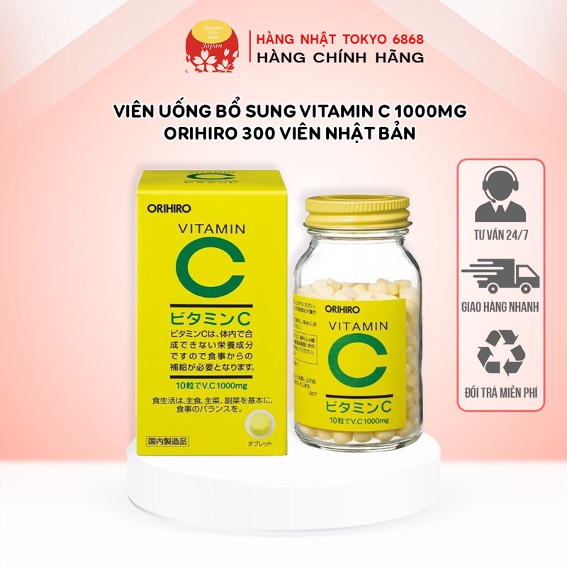 Viên uống bổ sung Vitamin C 1000mg Orihiro 300 viên Nhật Bản