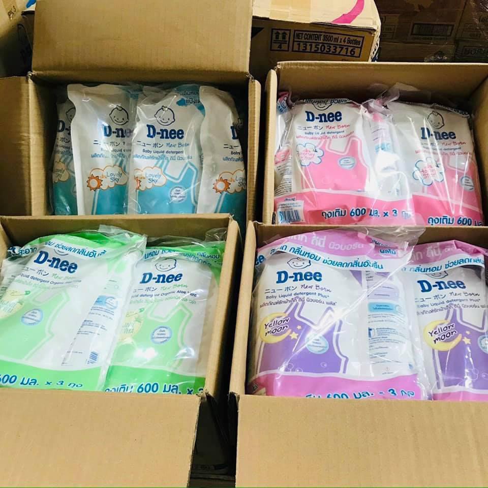 Nước giặt quần áo em bé sơ sinh D-nee, dnee newborn 2in1 chuẩn Thái Lan