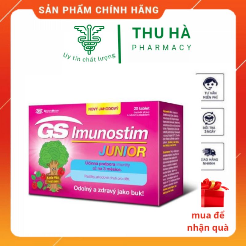 GS Imunostim junior- Tăng cường miễn dịch và sức khỏe đường hô hấp ( hộp 20 viên)