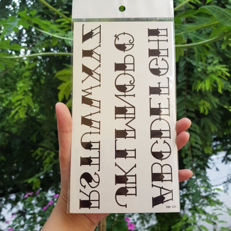 Hình xăm bảng chữ cái size vừa Xqb024. Tatoo sticker