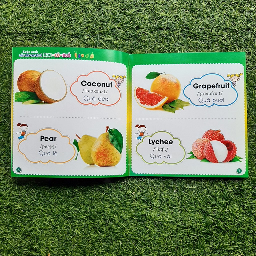 Sách - Song Ngữ Cuốn Sách Đầu Tiên Cho Bé Chủ Đề Rau - Củ - Quả 50