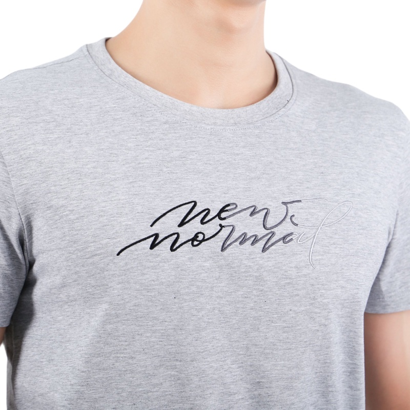Áo Tshirt ngắn tay Nam Owen  Cotton Slim Fit màu Xám Melange - TSN23645
