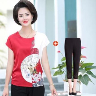 Bộ mặc nhà trung niên, cho mẹ _lụa