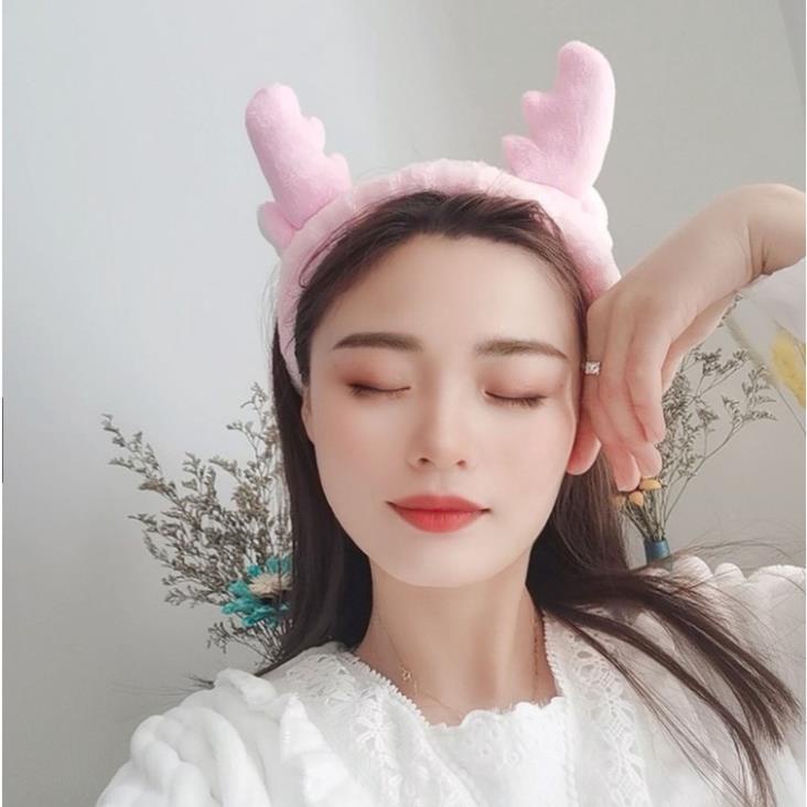 Băng đô rửa mặt băng đô cài tóc sừng hươu vải nhung sang chảnh, June Accessories