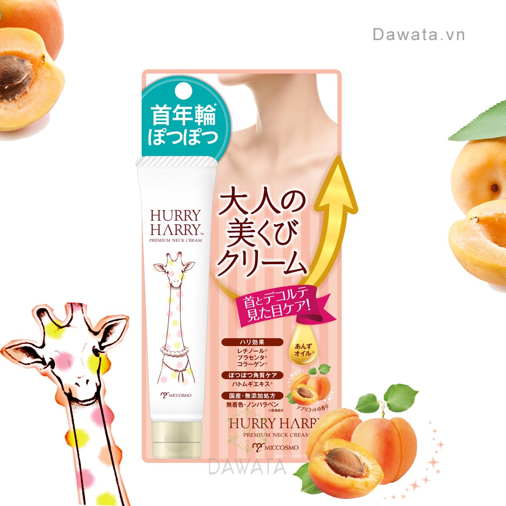[CHÍNH HÃNG][QUÀ]KEM DƯỠNG TRẮNG DA, CHỐNG NHĂN, LÃO HÓA VÙNG CỔ HURRY HARRY PREMIUM NECK CREAM (MIC