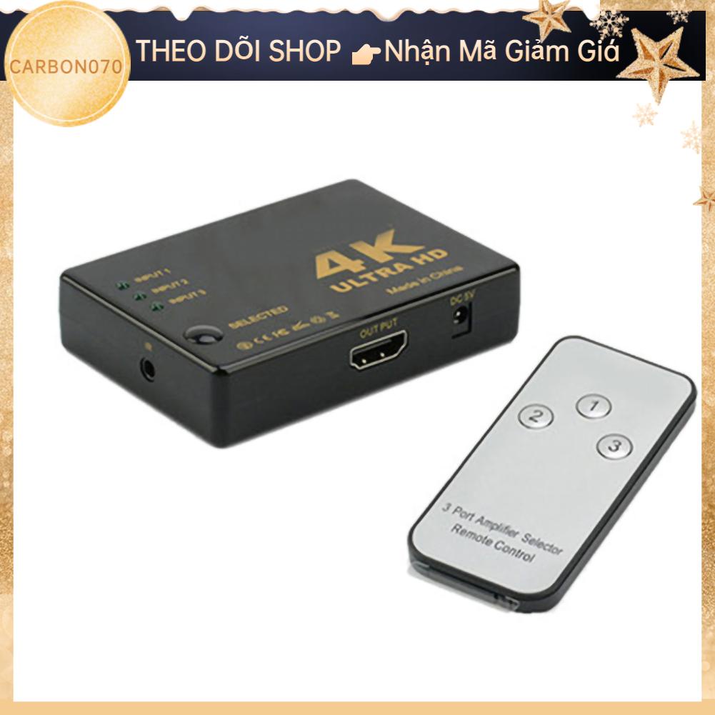 Carbon070 HD Multimedia Interface Switch Plug and Play Điều khiển từ xa Bộ chuyển đổi video 4K cho Máy chơi game máy tính xách tay