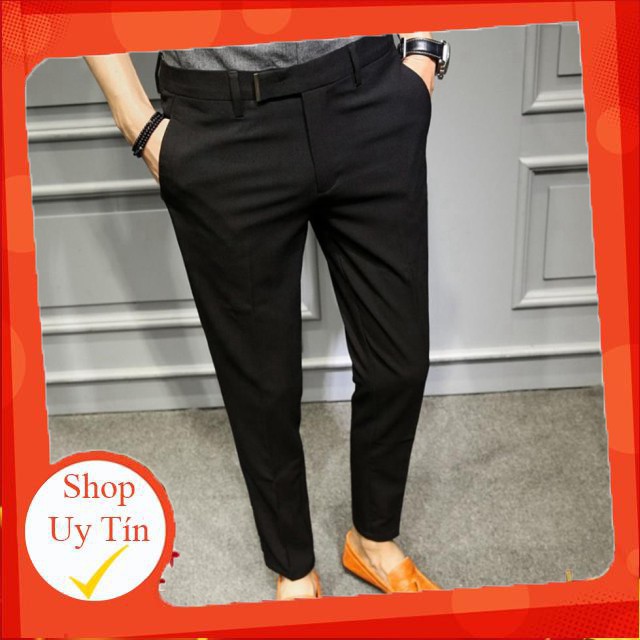 Quần Âu Nam Hàn Quốc Ống Côn Cao Cấp - Full màu: Xanh, đen, xám, kem chất vải co giãn dày dặn, form Slimfit hàn quốc -Hà