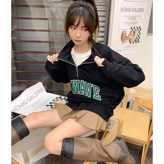 Áo Sweater Nỉ Bông N.WAVE Phong Cách Ulzzang