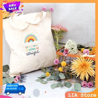 🔥🔥Túi Tote nữ vải Canvas họa tiết Hàn Quốc đẹp xinh đơn giản cỡ lớn có khóa dây kéo có túi nhỏ đựng mỹ phẩm sách 💘