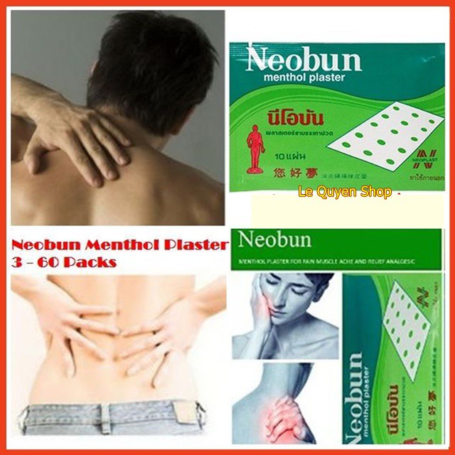 1 Gói dán giảm đau Neobun Menthol Plaster Thái Lan