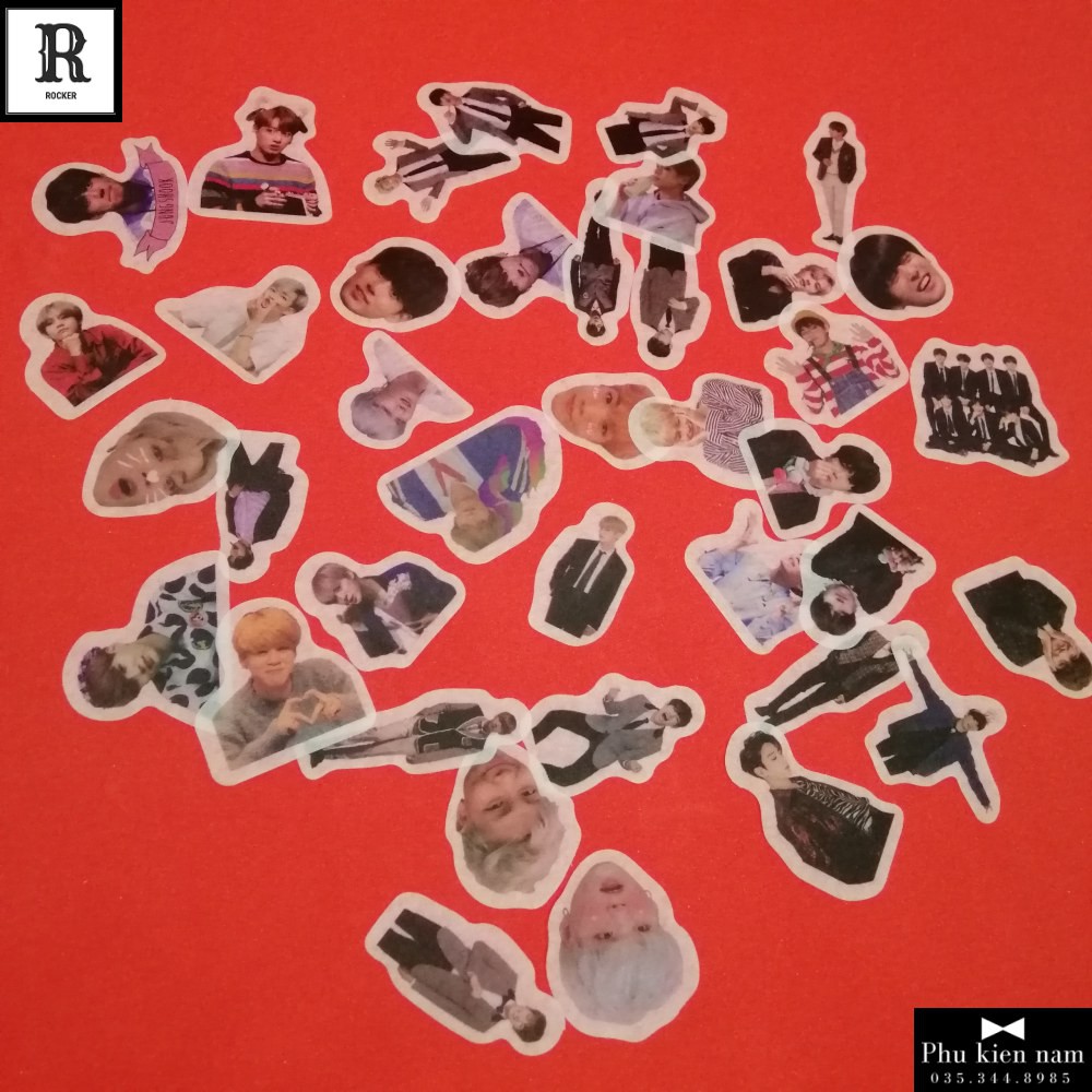 Sticker PVC BTS 39 Hình ST095 - Stickers Chống nước Dán Mũ bảo hiểm Vali Laptop Điện thoại Dán xe