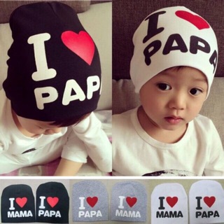 Mũ len i love papa, i love mama