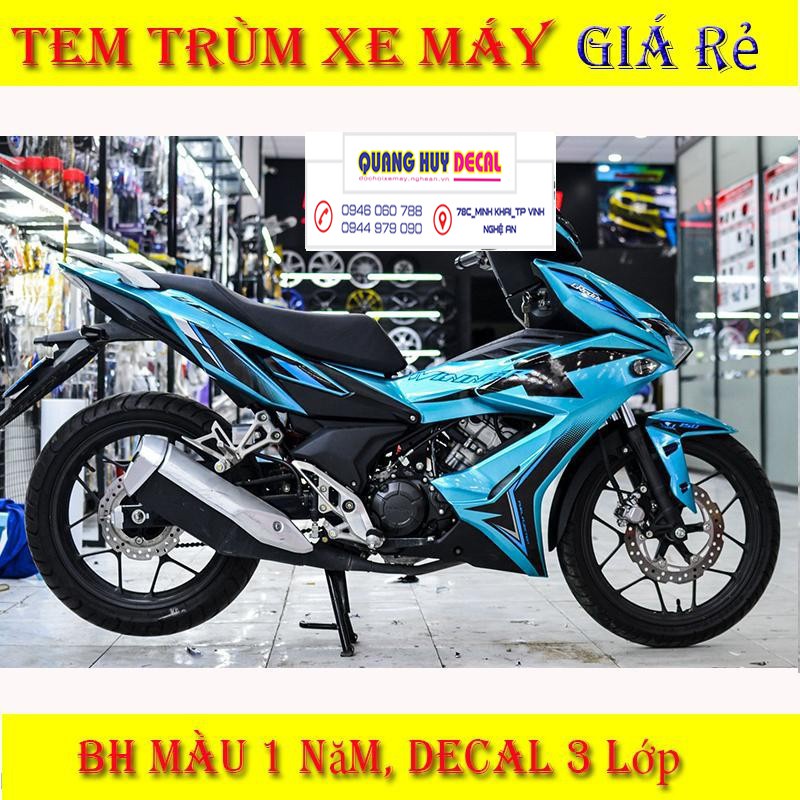 Tem trùm ♦FREESHIP♦ Winner X xanh ngọc đen, độ dán team decal xe thiết kế rẻ đẹp theo yêu cầu