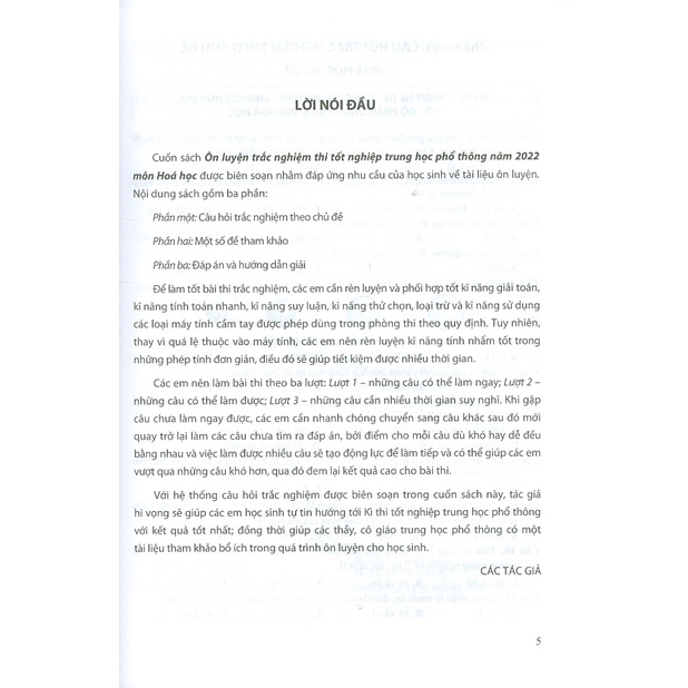 Sách - Ôn Luyện Trắc Nghiệm Thi Tốt Nghiệp Trung Học Phổ Thông Năm 2022 Môn Hóa Học