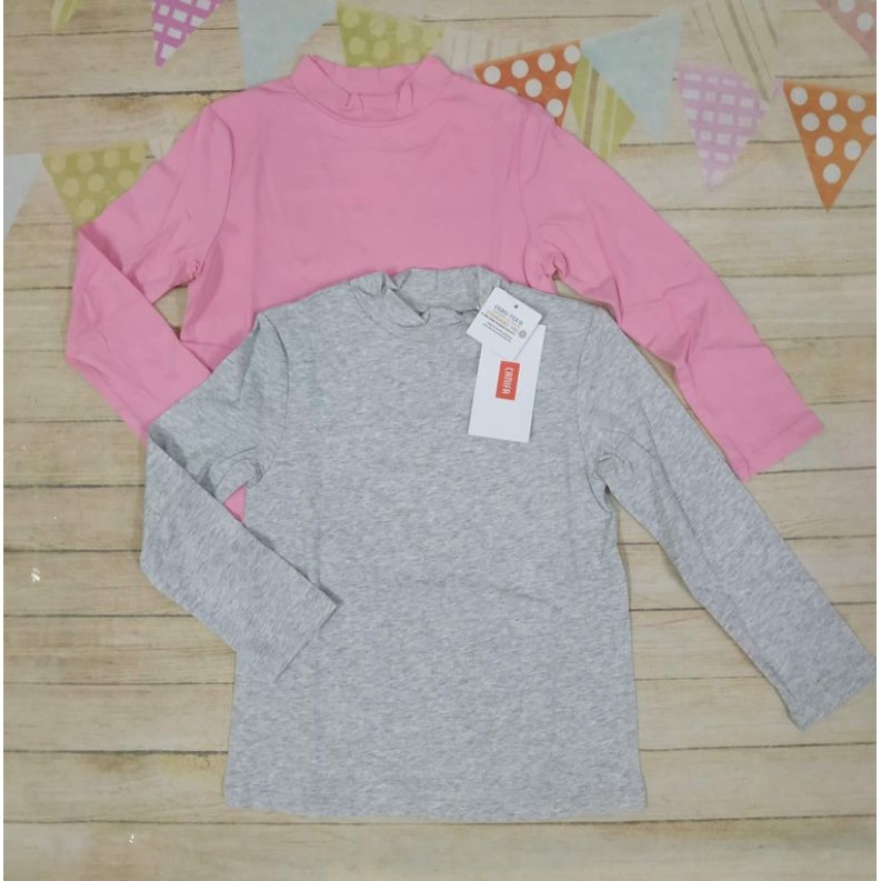 Set 2 áo thun cổ 3 phân bé gái Canifa