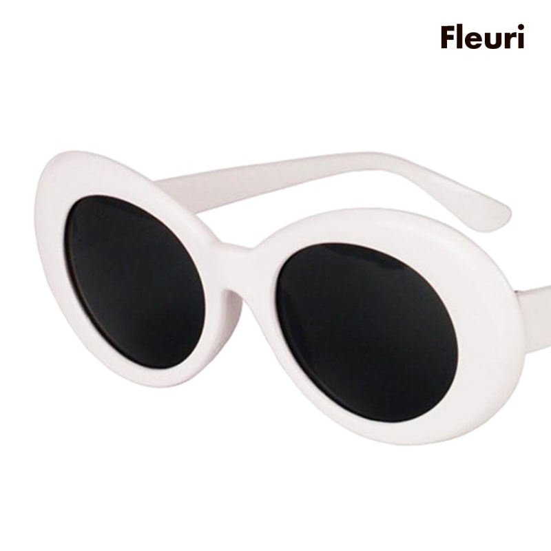 [Fleurir] Kính Mát Gọng Dày Hình Oval Phong Cách Retro