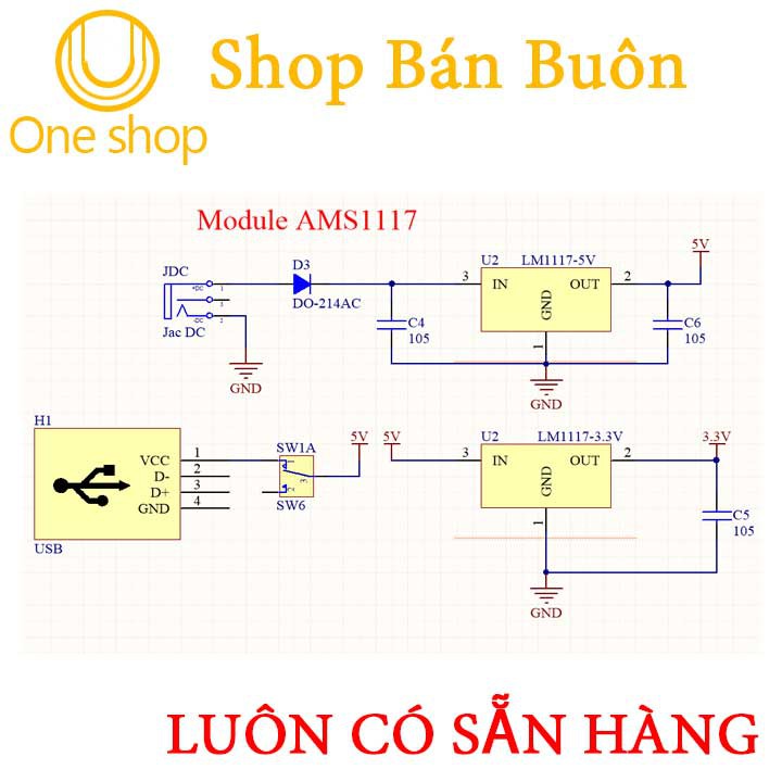 Module Nguồn AMS1117 3V3-5V