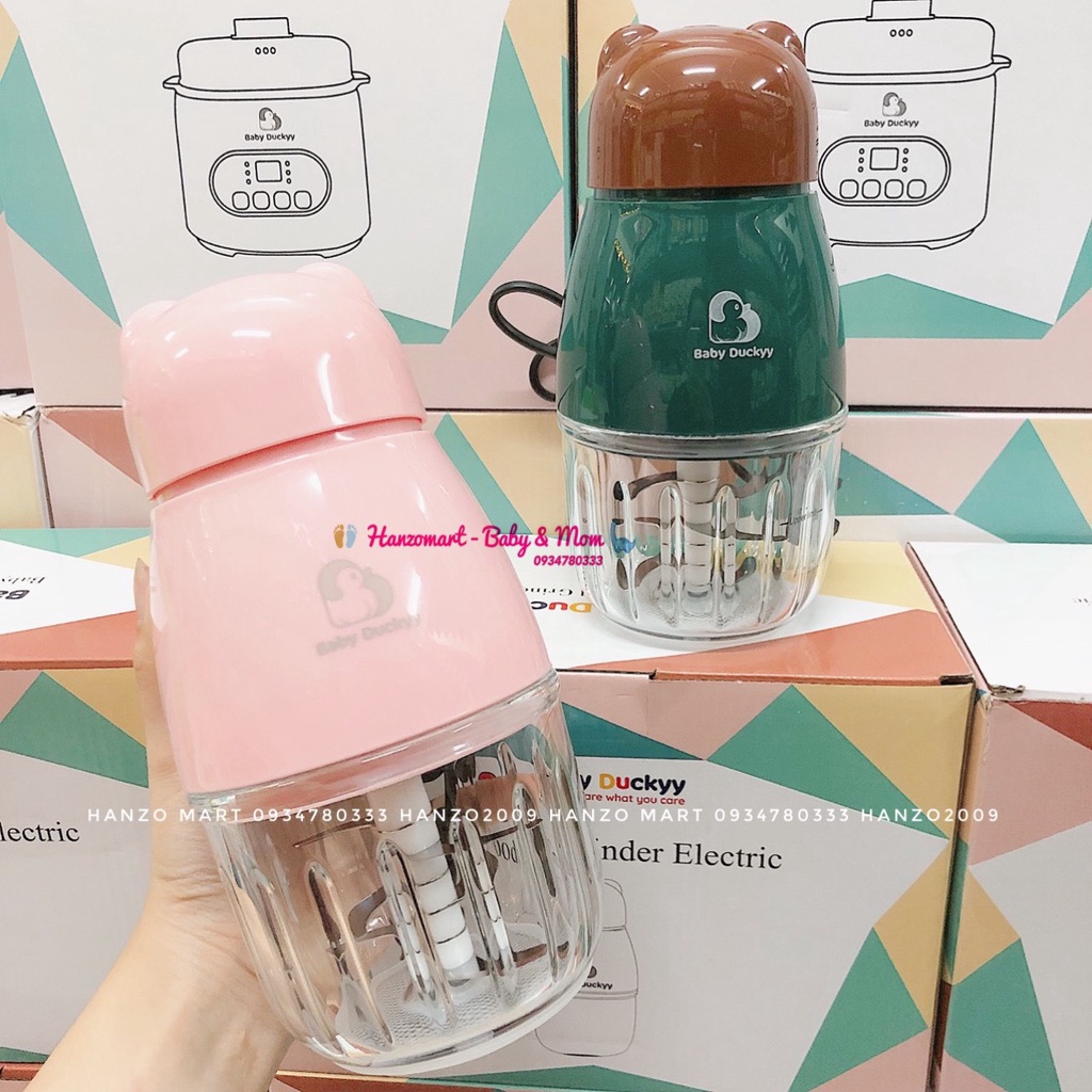 Máy xay ăn dặm cho bé cầm Tay 1 Cối Đa Năng Baby Duckyy Xay thịt, cháo, Sinh Tố , tỏi ớt Cho Bé Ăn Dặm Hanzom