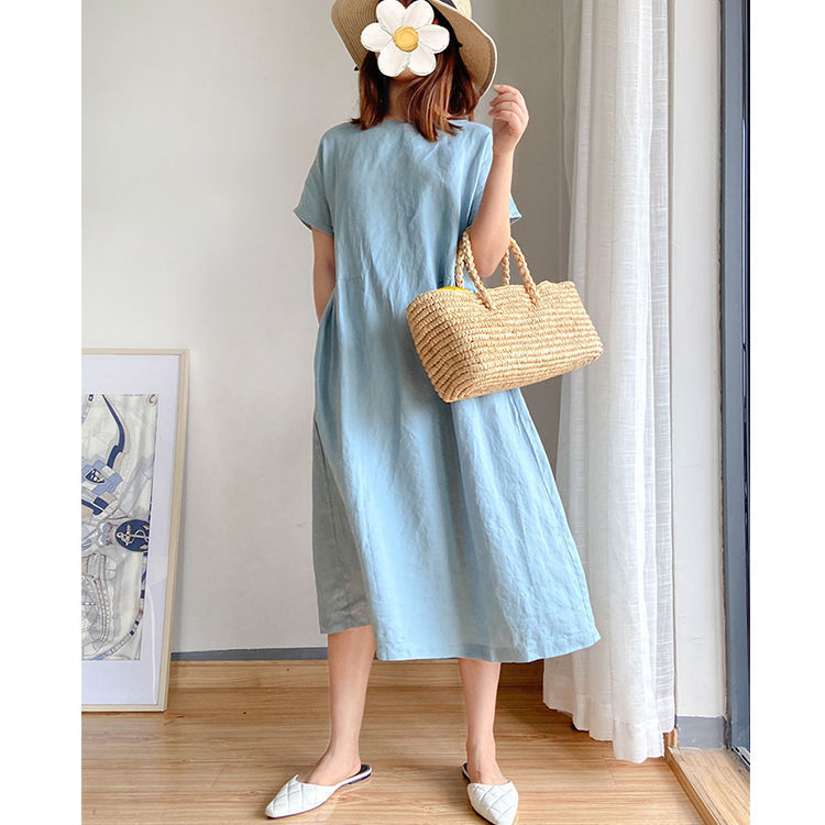 Đầm Thun Dáng Dài Form Rộng Phong Cách Đơn Giản Trẻ Trung Dành Cho Nữ