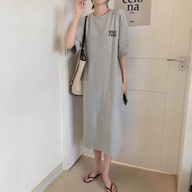 Đầm Ngủ Dài Qua Gối Tay Ngắn Dáng Rộng Phong Cách Hàn Quốc Thời Trang Mùa Hè Xinh Xắn Cho Nữ