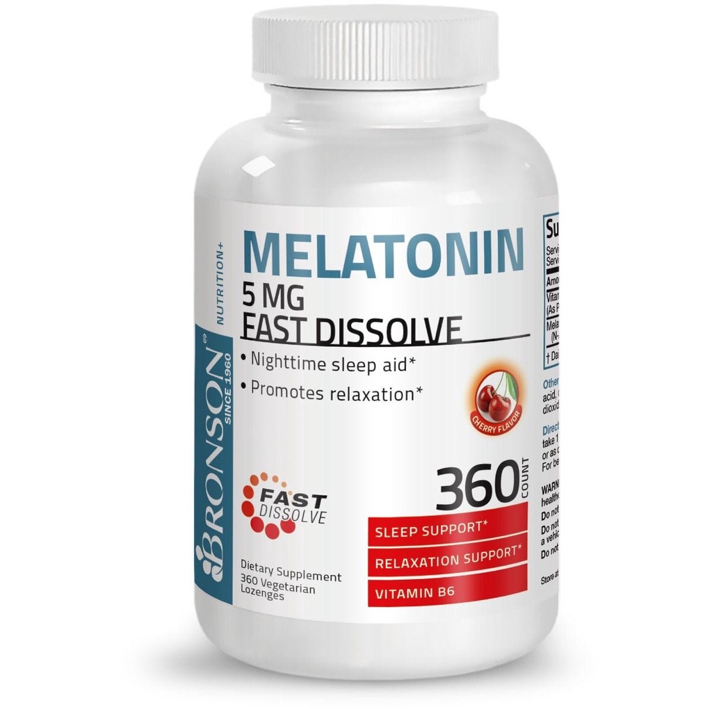  Organic Vitamin Melatonin Fast Dissolve 5mg - 360 viên Mỹ - Giúp ngủ ngon