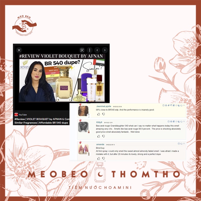 🐈𝒎𝒆𝒐𝒃𝒆𝒐𝒕𝒉𝒐𝒎𝒕𝒉𝒐🐈5-10ml Nước Hoa Afnan Violet Bouquet EDP nước hoa nữ thơm lâu sang trọng
