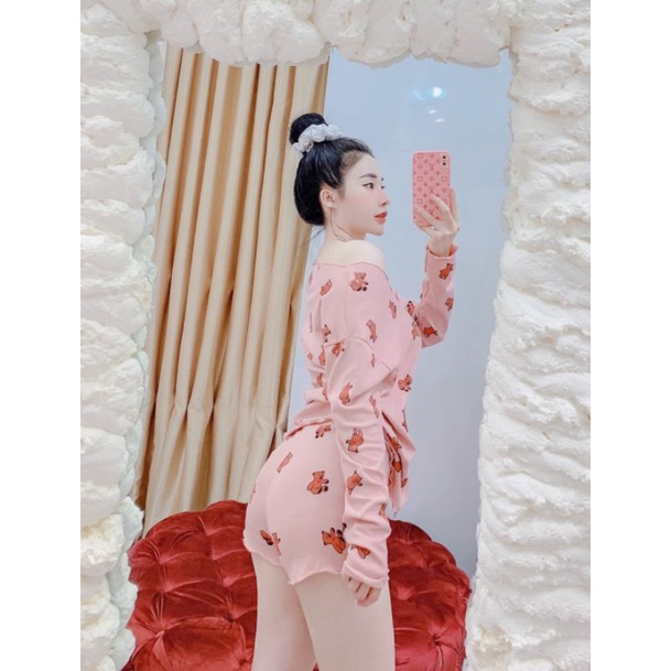 set gấu cổ tim dáng thụng dễ thương ( kèm ảnh thật )