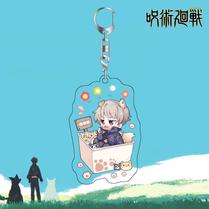 Móc Chìa Khóa Bằng Acrylic Hình Anime Gojo Satoru Fushiguro Megumi Phiên Bản Q Jujutsu Kaisen