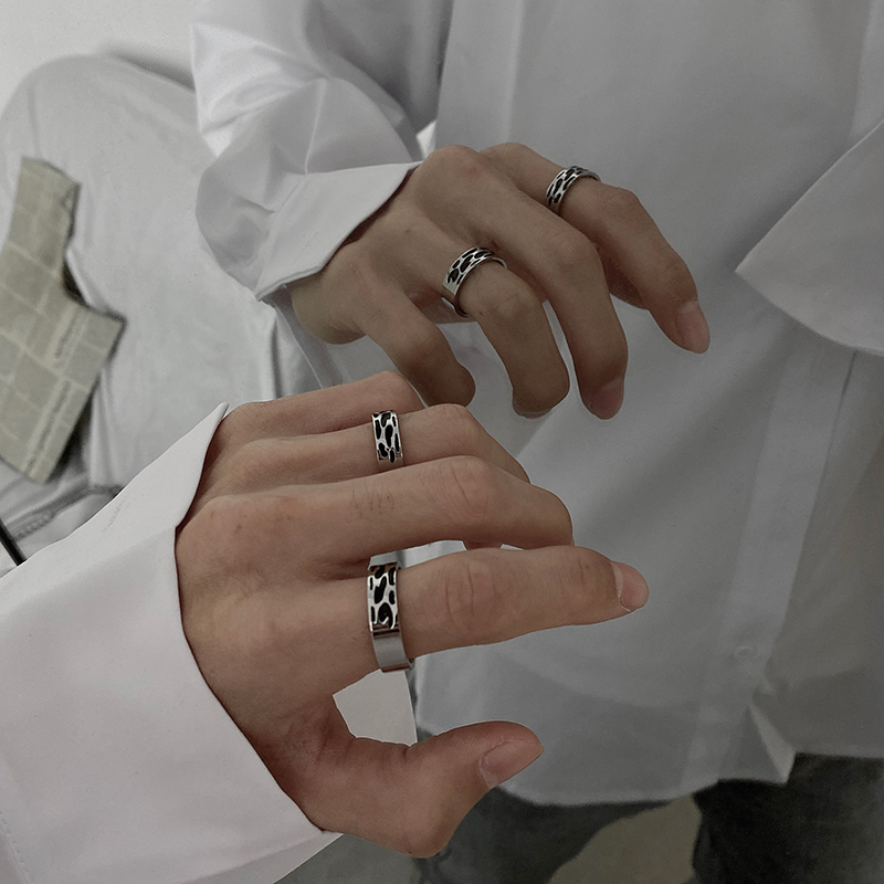 Nhẫn Corrosive 191026Nhẫn Thép Titan Thiết Kế Đơn Giản Phong Cách Hip Hop Cá Tính