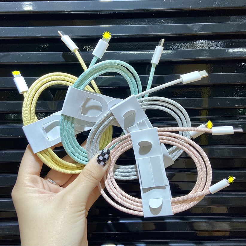 Cáp Sạc Nhanh Bọc Dù 20W / Cáp Sạc Điện Thoại Type-C Dây Dù 1M Cho 8Plus/Xs Max /11/12 Pro/13 ProMax